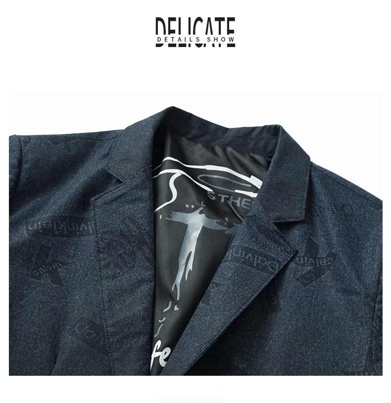 テーラードジャケット メンズ 紳士服 お控えプリント カジュアル スタイリッシュ ブレザー 春秋 ビジネス テーラード モノトーン 2ボタン 