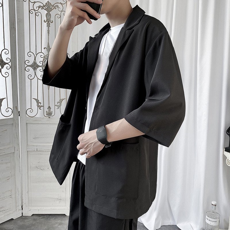 秋 テーラードジャケット メンズ ジャケット 薄手 カットソー トップス おしゃれ カジュアル カーディガン サマージャケット 七分袖 ビジネス 