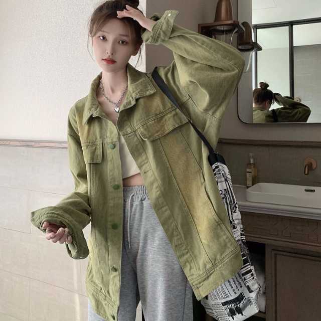 アウター デニム ジャケット デニムジャケット レディース ライトアウター 襟付き 長袖 オーバーサイズ キレセク ミディアムジャケット 羽織 