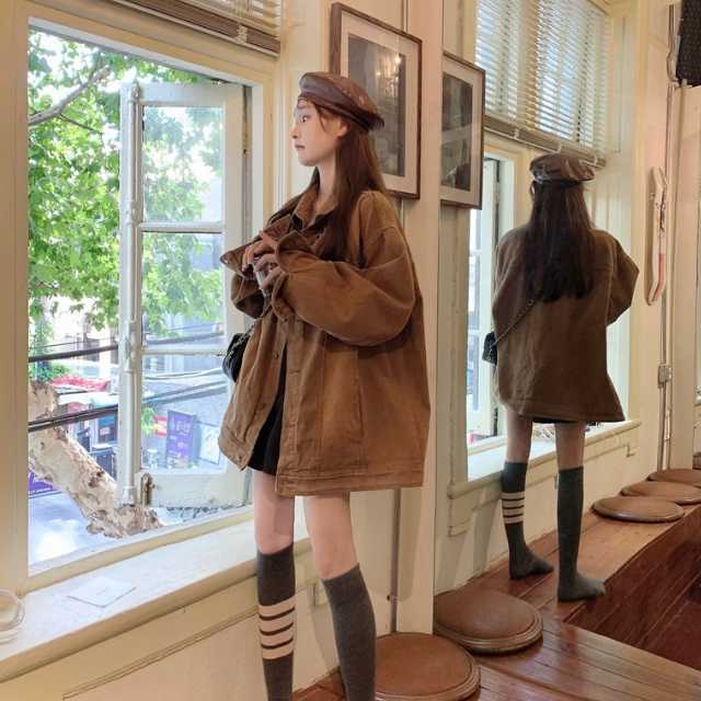 アウター デニム ジャケット デニムジャケット レディース ライトアウター 襟付き 長袖 オーバーサイズ キレセク ミディアムジャケット 羽織 