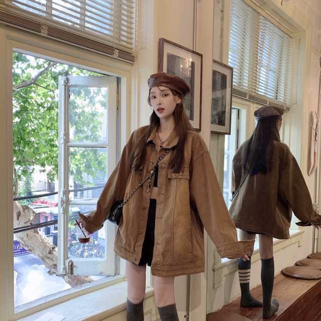 アウター デニム ジャケット デニムジャケット レディース ライトアウター 襟付き 長袖 オーバーサイズ キレセク ミディアムジャケット 羽織 