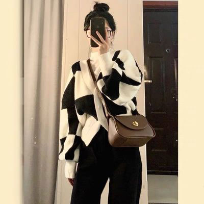 送料無料 ショートカーディガン ニット カーディガン 厚手 レディース 秋 ニットカーディガン ス Vネック カーデ チェック柄 ボタンカーディガン 