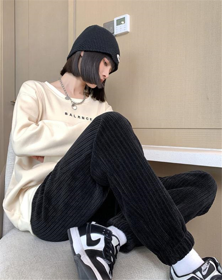 コーデュロイ 裏起毛 スウェットパンツ 韓国 ストリート HIPHOP 衣装 K-POP オルチャン レディース 原宿系 ダンス 