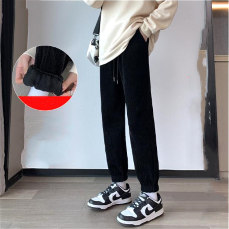 コーデュロイ 裏起毛 スウェットパンツ 韓国 ストリート HIPHOP 衣装 K-POP オルチャン レディース 原宿系 ダンス 