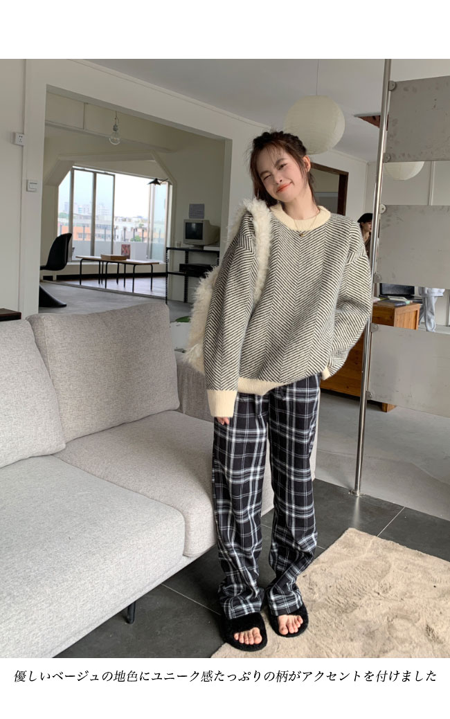 送料無料 ニット セーター 厚手 レディース オーバーサイズ 冬 レディースニット ニットセーター クルーネック 春秋 柄ニット ゆったり 厚手ニット お洒落 