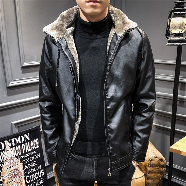 革ジャン ライダース レザージャケットメンズ コート 裏起毛 裏ボア 暖かい 防寒 厚手 フード付き取り外し可 バイクジャケット大きいサイズあり 秋冬 