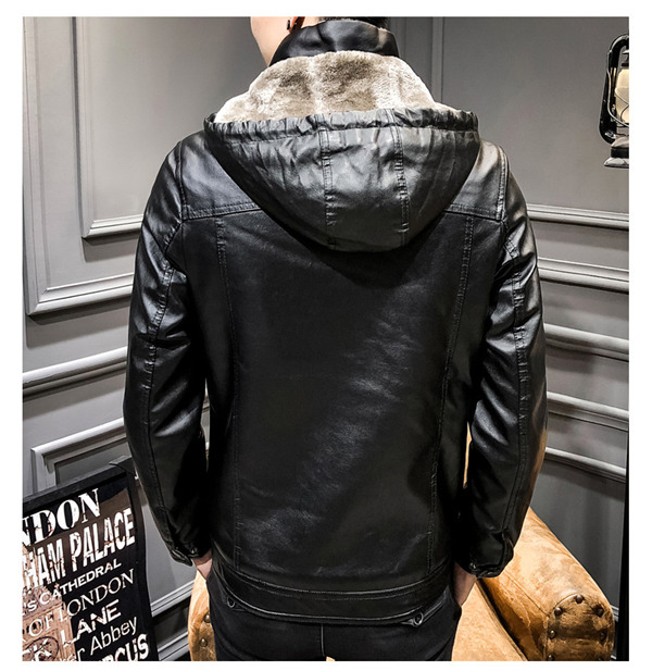 革ジャン ライダース レザージャケットメンズ コート 裏起毛 裏ボア 暖かい 防寒 厚手 フード付き取り外し可 バイクジャケット大きいサイズあり 秋冬 