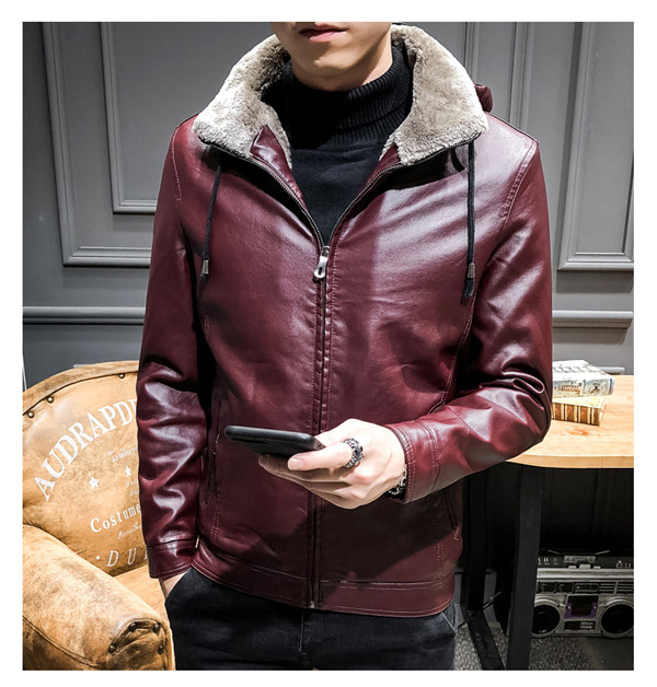革ジャン ライダース レザージャケットメンズ コート 裏起毛 裏ボア 暖かい 防寒 厚手 フード付き取り外し可 バイクジャケット大きいサイズあり 秋冬 