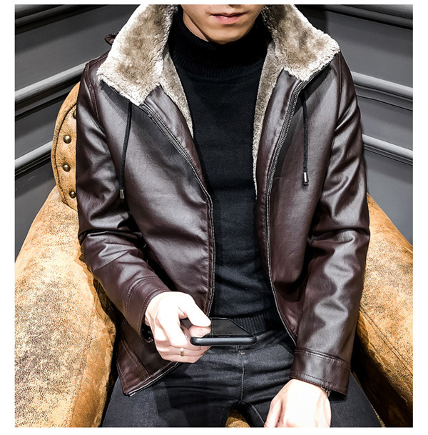 革ジャン ライダース レザージャケットメンズ コート 裏起毛 裏ボア 暖かい 防寒 厚手 フード付き取り外し可 バイクジャケット大きいサイズあり 秋冬 