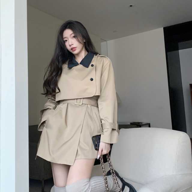 アウター コート トレンチコート ジャケット ミディアムジャケット アンブレラヨーク ミディアム丈 秋アウター 上着 キレセク マキシ レディース 