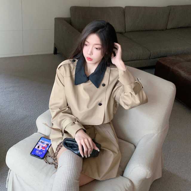 アウター コート トレンチコート ジャケット ミディアムジャケット アンブレラヨーク ミディアム丈 秋アウター 上着 キレセク マキシ レディース 