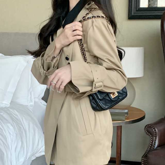 アウター コート トレンチコート ジャケット ミディアムジャケット アンブレラヨーク ミディアム丈 秋アウター 上着 キレセク マキシ レディース 