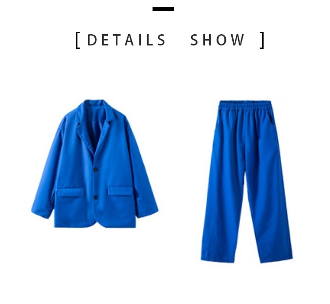 ダンス衣装 セットアップ スーツ ジャケット パンツ スーツ ヒップホップファッション K-POP 派手 韓国 青 