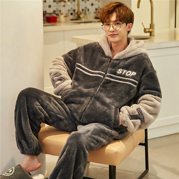 ルームウェア パジャマ 厚手 メンズ 冬用 長袖 暖かい ふわふわ 部屋着 冬 セットアップ 上下セット あったか 男性 ふわもこ もこもこ 寝間着 