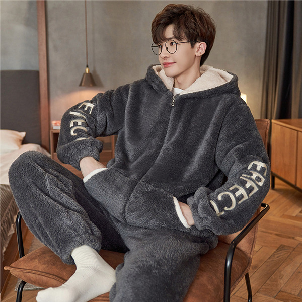 ルームウェア パジャマ 厚手 メンズ 冬用 長袖 暖かい ふわふわ 部屋着 冬 セットアップ 上下セット あったか 男性 ふわもこ もこもこ 寝間着 