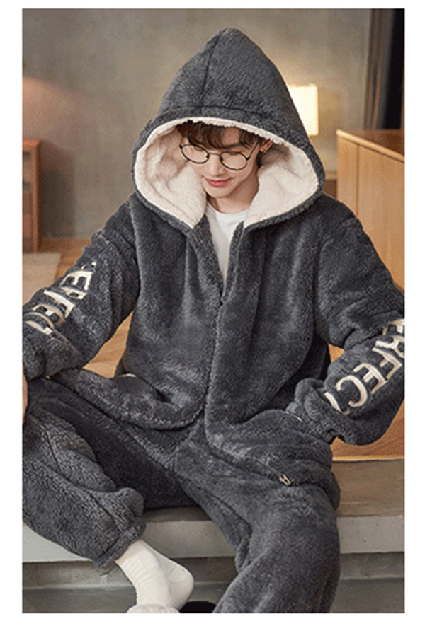 ルームウェア パジャマ 厚手 メンズ 冬用 長袖 暖かい ふわふわ 部屋着 冬 セットアップ 上下セット あったか 男性 ふわもこ もこもこ 寝間着 