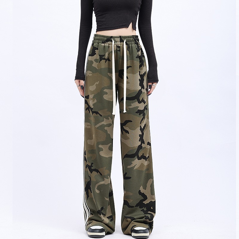 カモフラ 迷彩柄 ライン パンツ 韓国 ストリート HIPHOP K-POP ダンス レディース 原宿系 衣装 