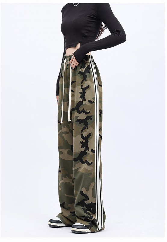 カモフラ 迷彩柄 ライン パンツ 韓国 ストリート HIPHOP K-POP ダンス レディース 原宿系 衣装 