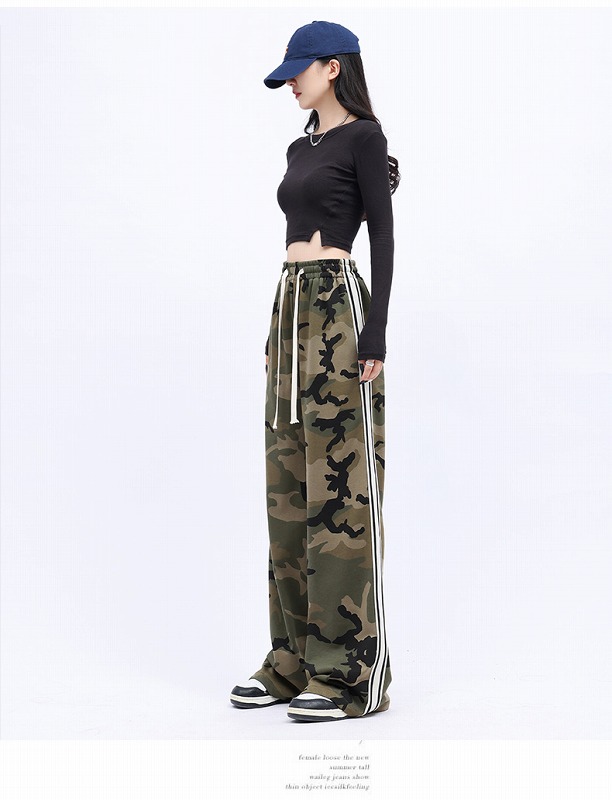 カモフラ 迷彩柄 ライン パンツ 韓国 ストリート HIPHOP K-POP ダンス レディース 原宿系 衣装 