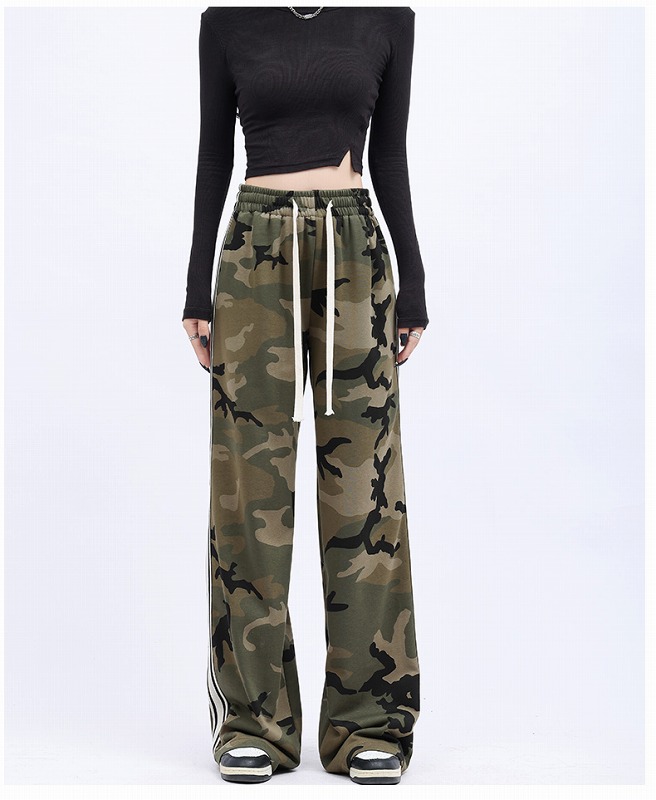 カモフラ 迷彩柄 ライン パンツ 韓国 ストリート HIPHOP K-POP ダンス レディース 原宿系 衣装 