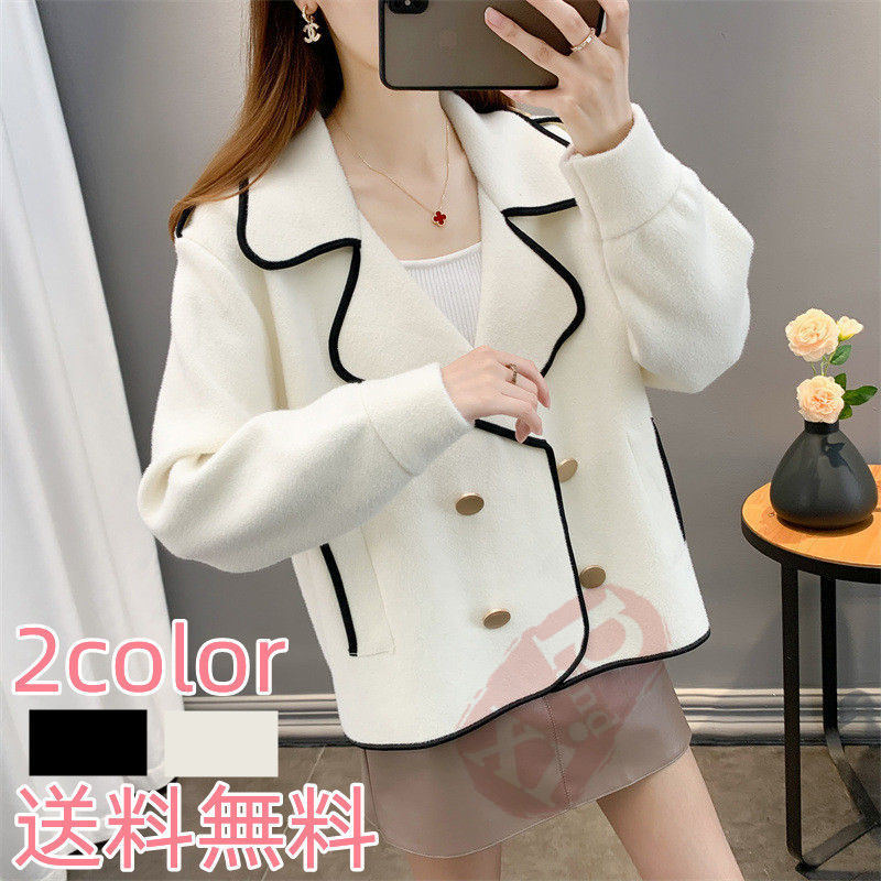 ジャケット レディース 40代 長袖ノージャケット ショット丈ツイードコートアウター 秋服 韓国風 ス 七五三 結婚式 入学式 送料無料 卒業式 通勤OL 