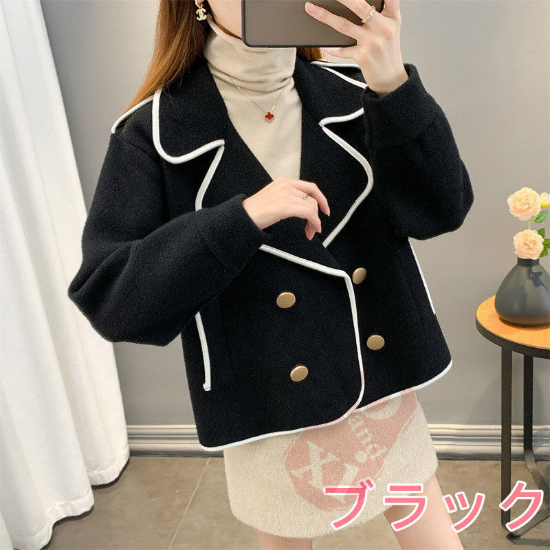 ジャケット レディース 40代 長袖ノージャケット ショット丈ツイードコートアウター 秋服 韓国風 ス 七五三 結婚式 入学式 送料無料 卒業式 通勤OL 