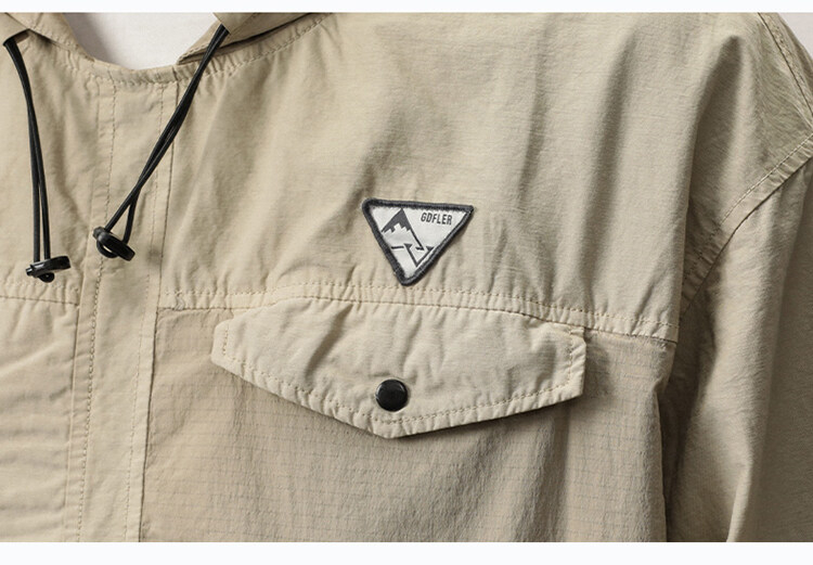 ミリタリージャケット メンズ ドロップショルダー アメカジ ストリート フード付き 男性 ジャケット プルオーバーかっこいい ゆったり 