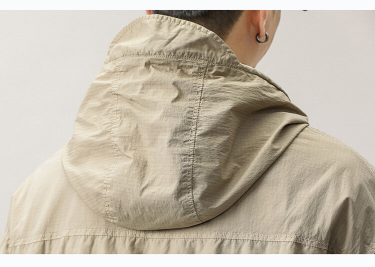 ミリタリージャケット メンズ ドロップショルダー アメカジ ストリート フード付き 男性 ジャケット プルオーバーかっこいい ゆったり 