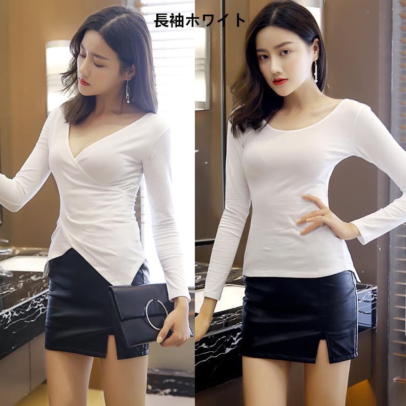 お取り寄せ商品 Tシャツ レディース 半袖 長袖 4S-4XL 大きいサイズ対応 クールネック Vネック 前面背面どちらも着れる トップス コットン ヒョウ柄 