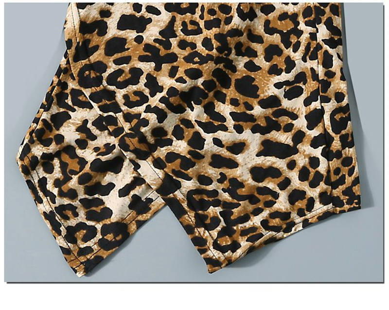 お取り寄せ商品 Tシャツ レディース 半袖 長袖 4S-4XL 大きいサイズ対応 クールネック Vネック 前面背面どちらも着れる トップス コットン ヒョウ柄 