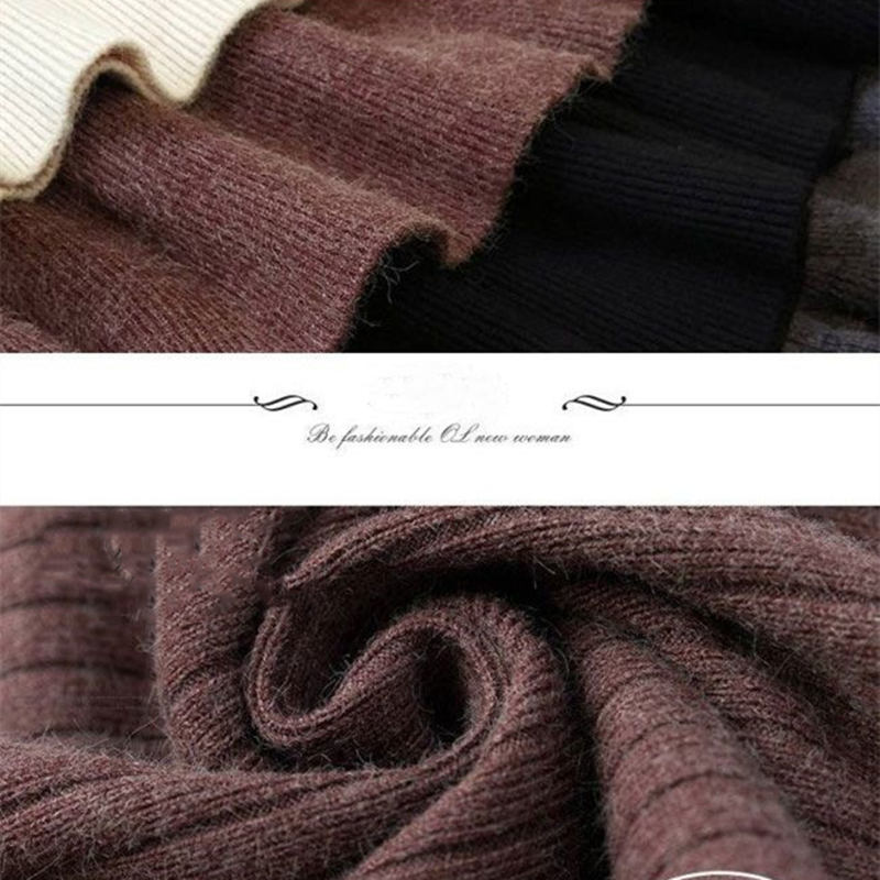 お取り寄せ商品 スカート レディース フレアスカート 6COLORS M-2XL ミディアム丈 セータースカート 膝下 フリル ひざ下 ニットスカート シンプル 