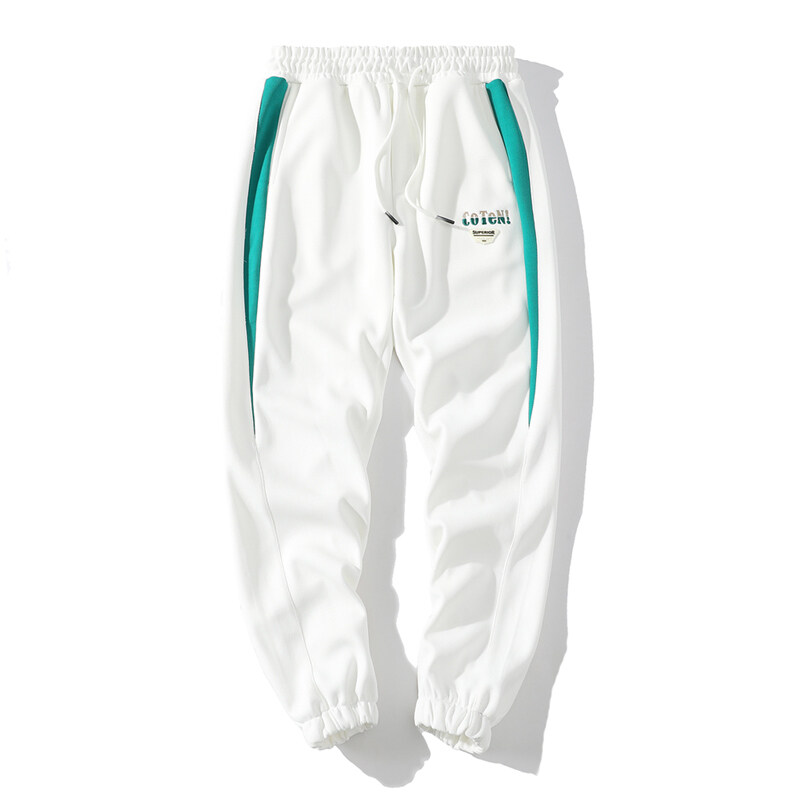 スウェットパンツ アンクル丈 メンズ ジャージパンツ 差し色 ゴム留め 運動 部屋着 ひも付き リラックス スポーツ ボ 