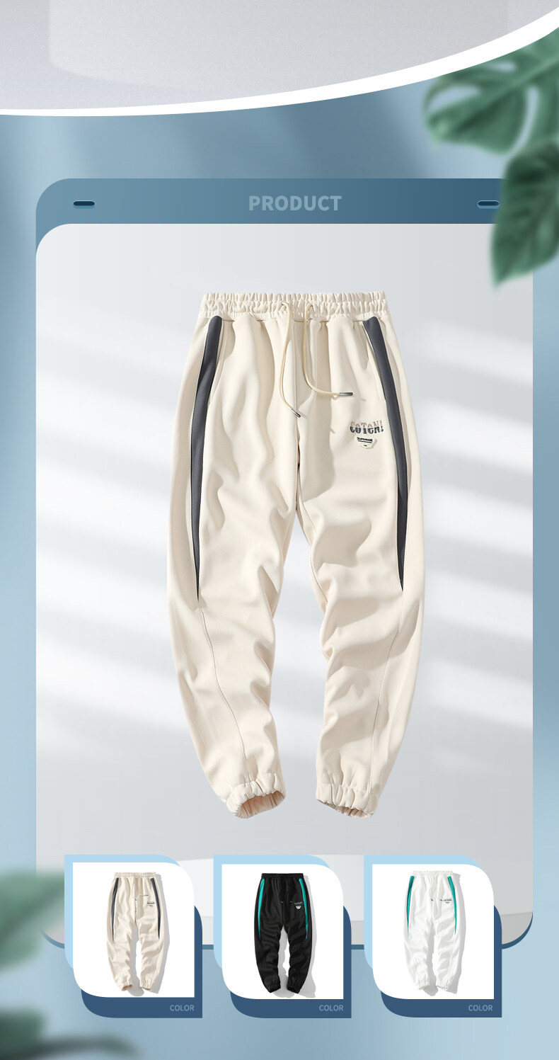 スウェットパンツ アンクル丈 メンズ ジャージパンツ 差し色 ゴム留め 運動 部屋着 ひも付き リラックス スポーツ ボ 