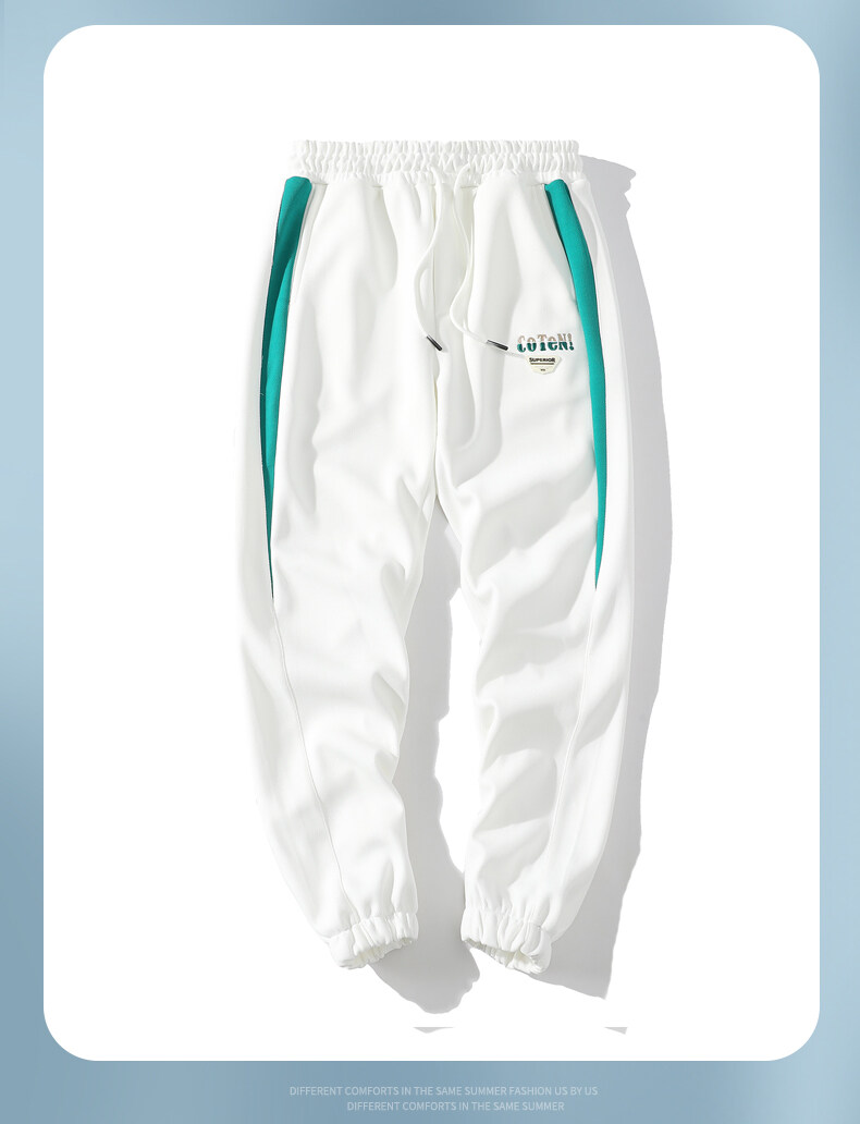 スウェットパンツ アンクル丈 メンズ ジャージパンツ 差し色 ゴム留め 運動 部屋着 ひも付き リラックス スポーツ ボ 