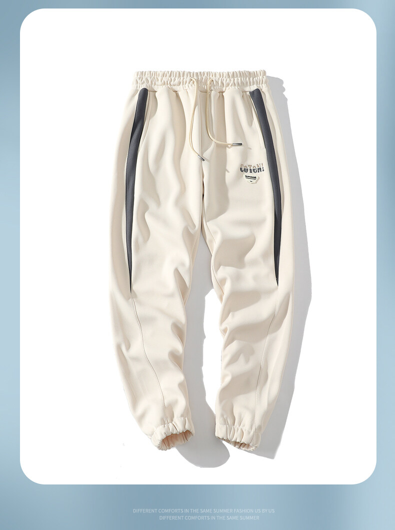 スウェットパンツ アンクル丈 メンズ ジャージパンツ 差し色 ゴム留め 運動 部屋着 ひも付き リラックス スポーツ ボ 