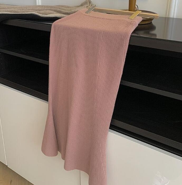 スカート ロングスカート レディース 秋 冬 マーメイド裾 通勤 ニットスカート 暖か 30代 ニット マーメイドスカート お洒落 20代 きれいめ 40代 