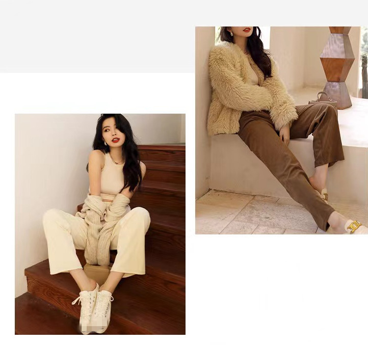 ワイドパンツ レディース パンツ コーデュロイ ロングパンツ ゆったり 履きやすい ワイド 上品 ウエストゴム 暖かい ガウチョパンツ タック 秋冬 