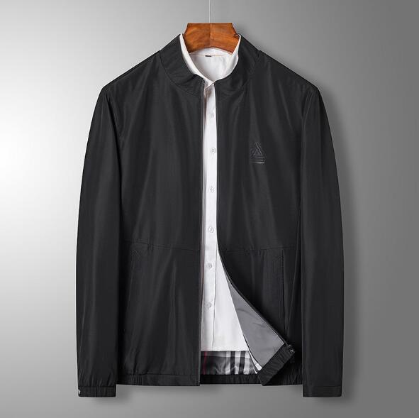 高品質ジャケット 詰め襟 メンズ春秋ジャケット ビジネスジャケット ショート丈中年ジャケット 男性用トップス 紺色 マウンテンパーカージャンパーブルゾン 