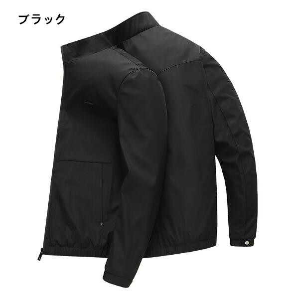 高品質ジャケット 詰め襟 メンズ春秋ジャケット ビジネスジャケット ショート丈中年ジャケット 男性用トップス 紺色 マウンテンパーカージャンパーブルゾン 