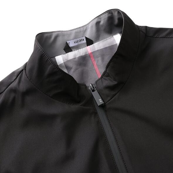 高品質ジャケット 詰め襟 メンズ春秋ジャケット ビジネスジャケット ショート丈中年ジャケット 男性用トップス 紺色 マウンテンパーカージャンパーブルゾン 