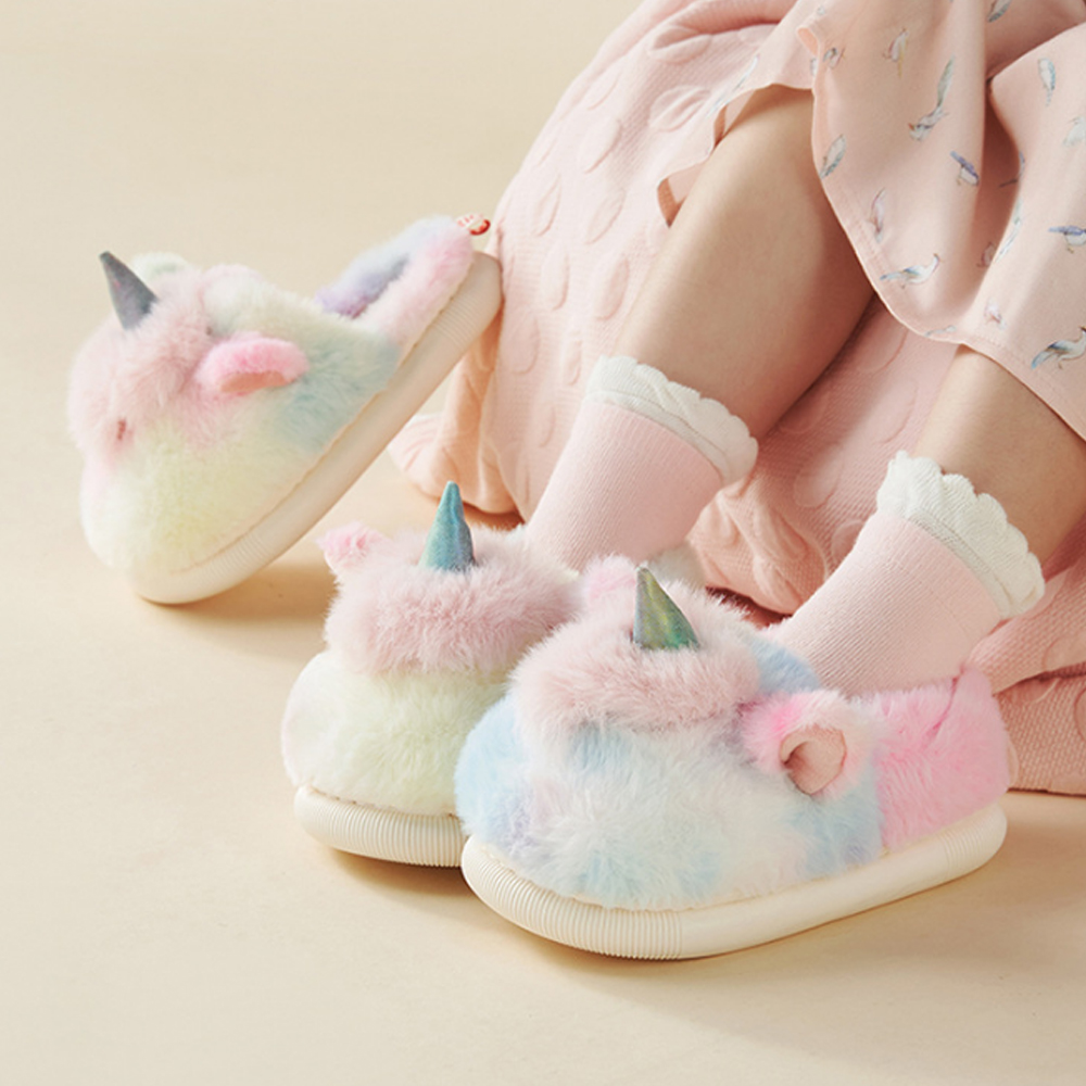 ルーム キッズ ユニコーン もこもこ ふわふわ スリッパ 送料無料 室内履き 女の子 こども ボア 靴 