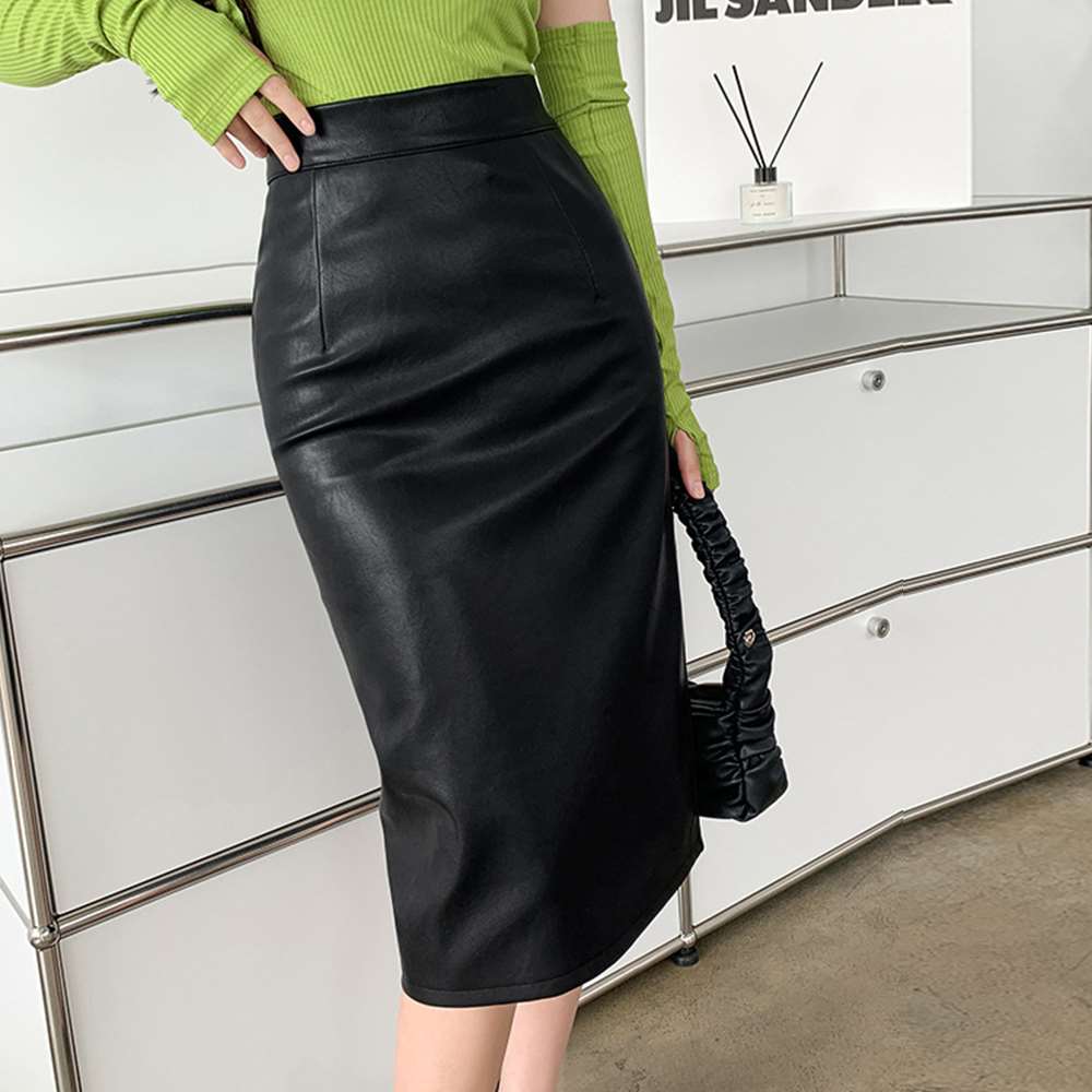レザー スカート タイト ミディ丈  