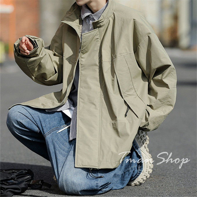 ジャケット メンズ 長袖 コーチジャケット スウェット 無地 メンズファッション アウトドア カジュアル ゆったり 通勤通学 アウター トップス 春秋 ジャンパー 