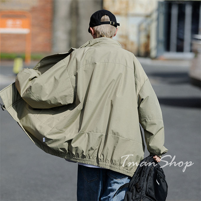 ジャケット メンズ 長袖 コーチジャケット スウェット 無地 メンズファッション アウトドア カジュアル ゆったり 通勤通学 アウター トップス 春秋 ジャンパー 