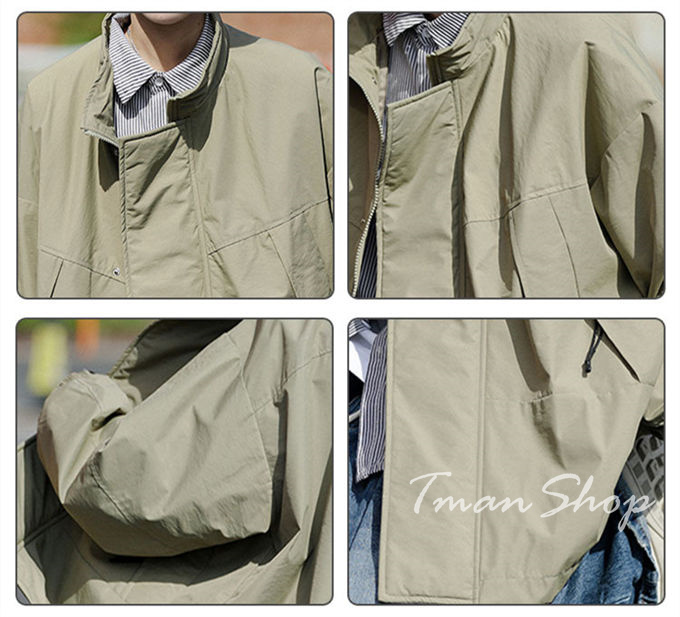 ジャケット メンズ 長袖 コーチジャケット スウェット 無地 メンズファッション アウトドア カジュアル ゆったり 通勤通学 アウター トップス 春秋 ジャンパー 