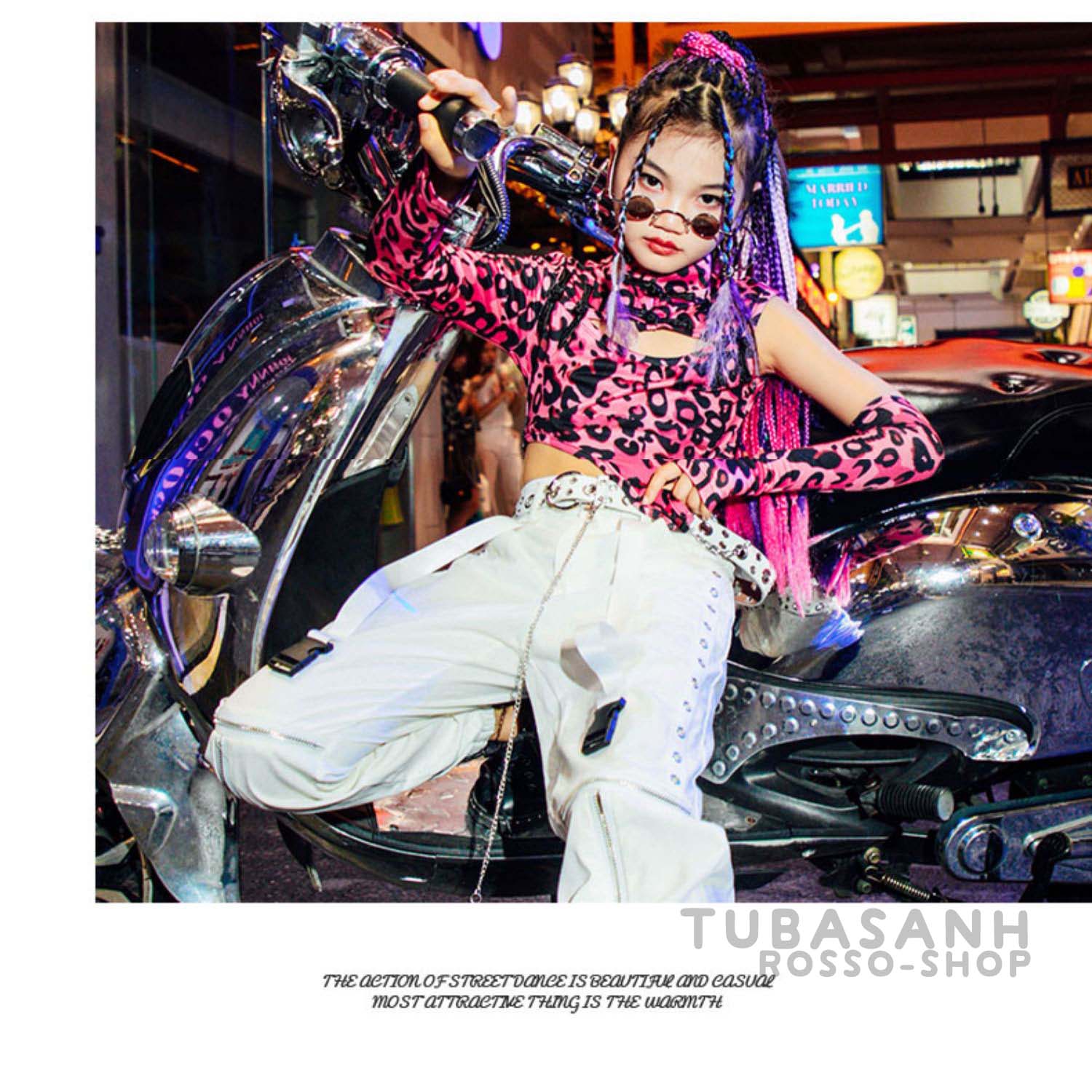 ダンス衣装 キッズ ヒップホップ ガール 白 ピンク 練習着 ジャズ へそ出し 演奏会 応援団 豹柄 ショーツ 韓国 HIPHOP 