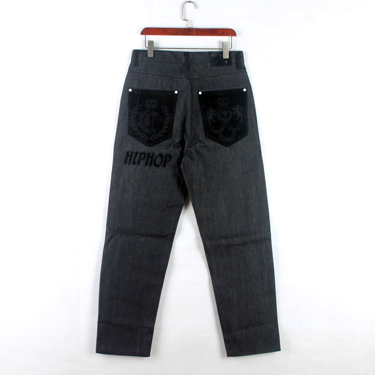 大きいサイズ メンズ ジーンズ 太め ゆったり HIPHOP 大きいサイズメンズジーンズ ボ ストリート系 デニム パンツ 刺繍入り ルーズストレート ズボン 