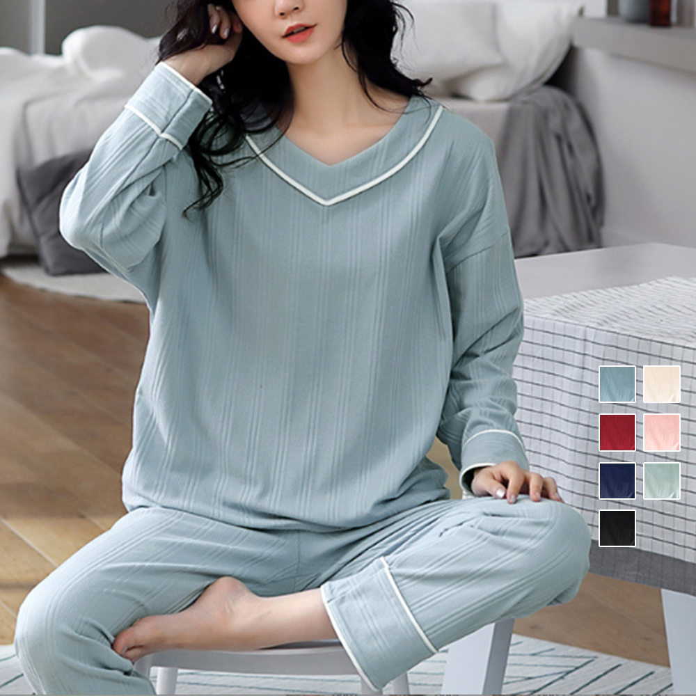 長袖 ルームウェア 上下セット 韓国風  