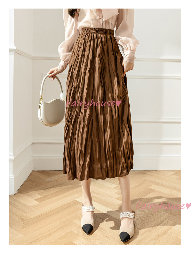 スカート マキシ丈 秋冬 Aラインスカート 黒 プリーツスカート オシャレ 50代 ハイウェストボ大人 レディース ロング丈スカート 40代 通勤OL 体型カバー 