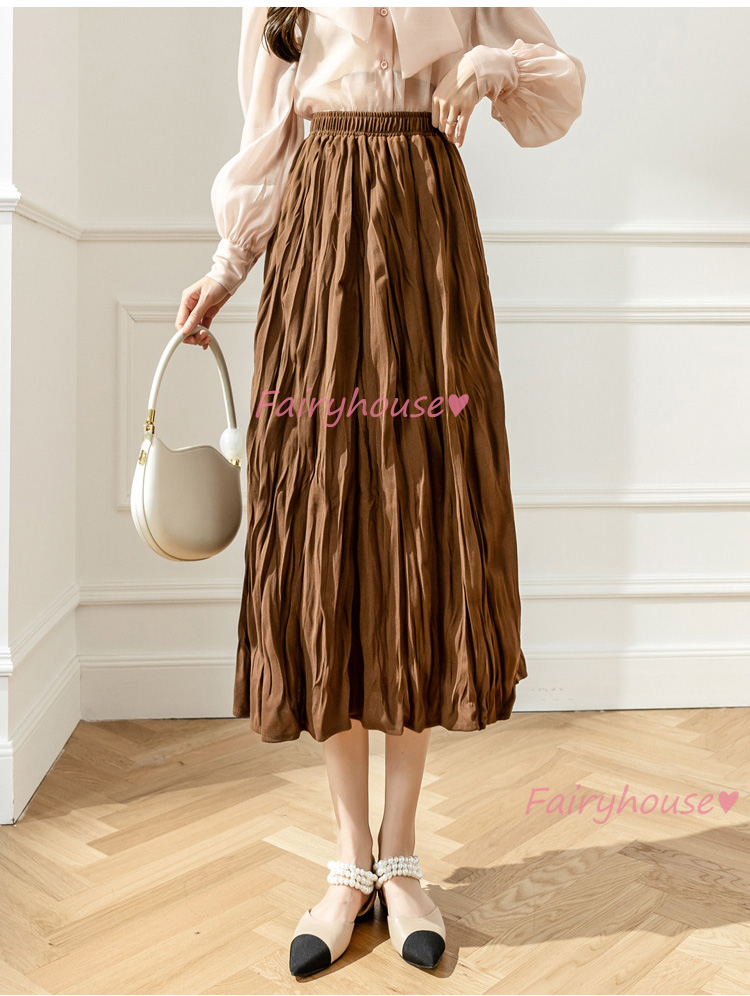 スカート マキシ丈 秋冬 Aラインスカート 黒 プリーツスカート オシャレ 50代 ハイウェストボ大人 レディース ロング丈スカート 40代 通勤OL 体型カバー 